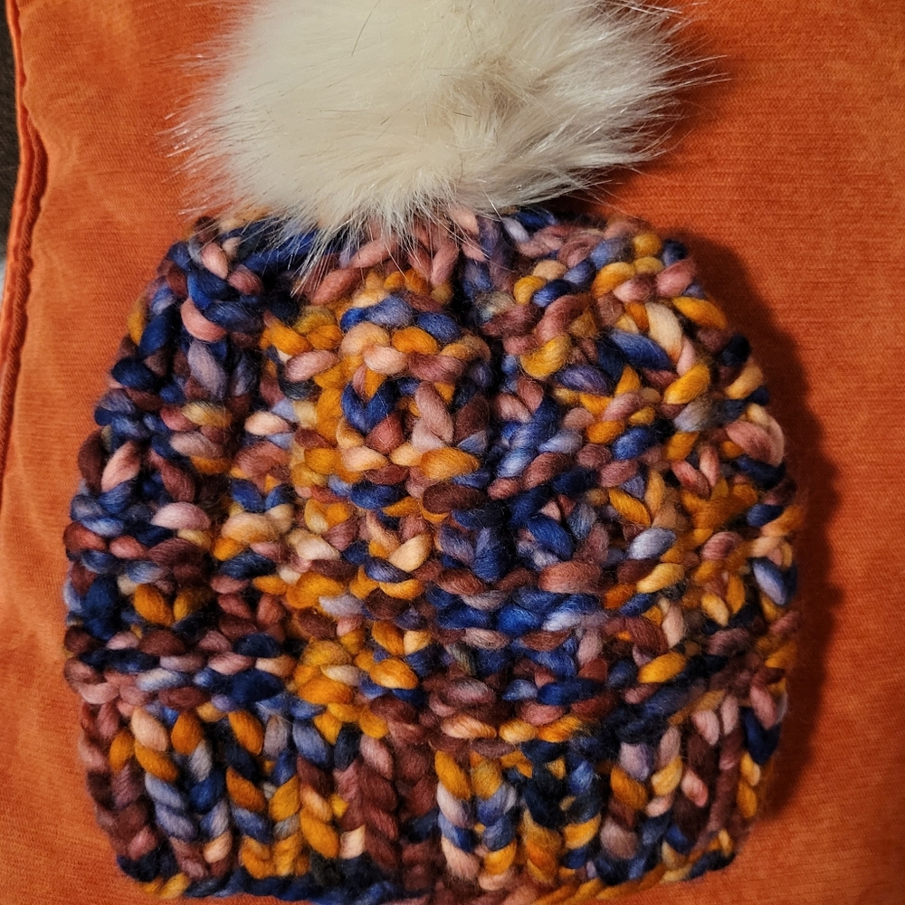 New 100% Merino Wool Hand knit Chunky Beanie